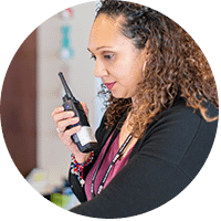Faculty using Motorola Solutions Two way radio