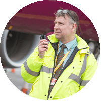 Using radio by plane