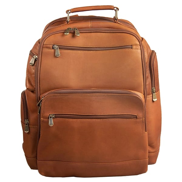Leather backpack front angle