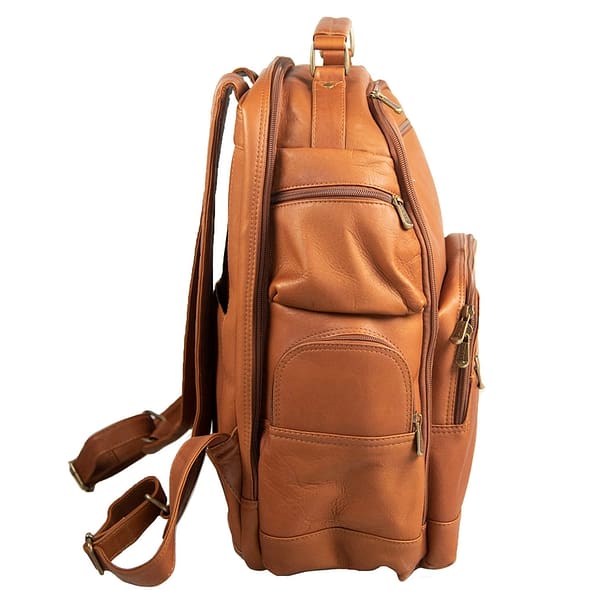 Leather backpack side angle