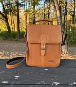 Whiskey Tote on park bench