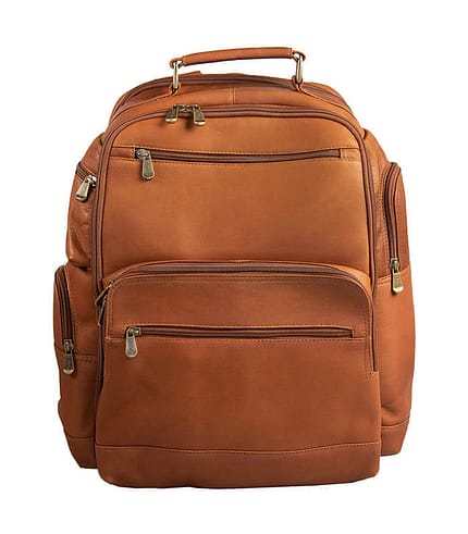 Leather travel backpack