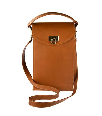 leather wine tote