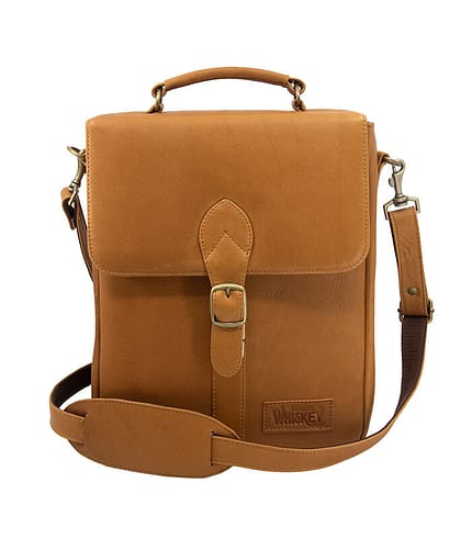 Leather whiskey tote