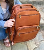 Alma leather backpack for traveling
