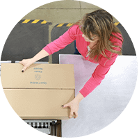woman packaging materials