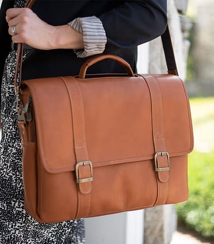 Leather briefcase satchel style