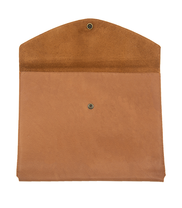 Large leather envelope Open